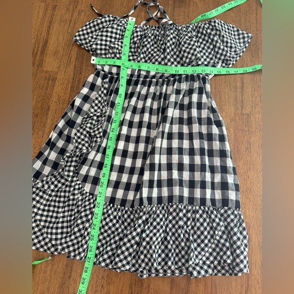 J.Crew Ruffle Halter Dress SZ S Black & White Gingham - Picture 15 of 16
